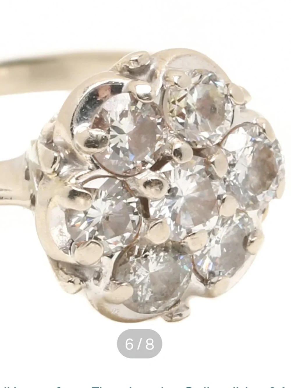 14K White Gold Diamond Ring - Picture 4 of 7